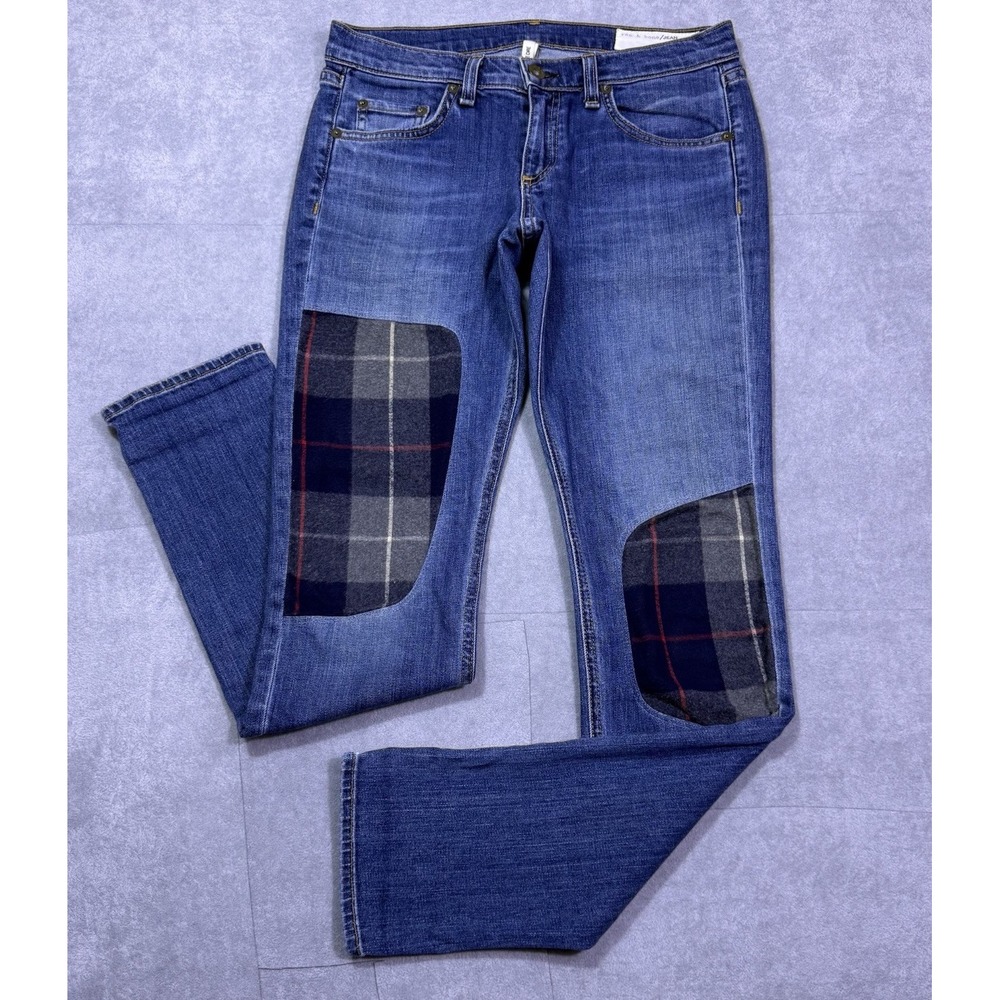 Rag And Bone Jeans Womens 26 (26x30) The Dre Lowrise Slim Patches Champs WKSHP